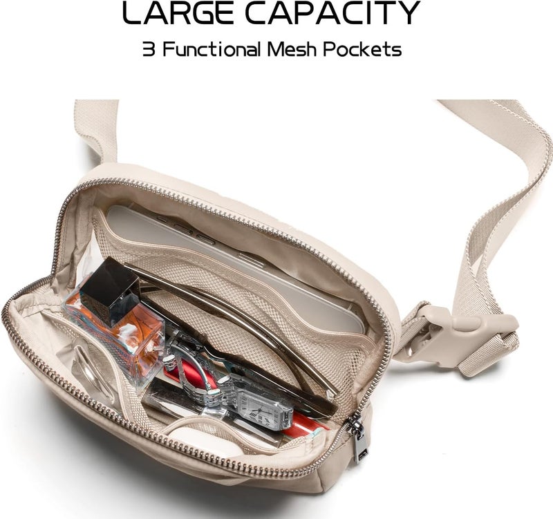 Gitus Belt Bag for Women Fanny Pack Crossbody Bags for Women Fashion Waist Packs with Adjustable Strap Gifts for Teen Girls Women Men (Beige) - Image 5